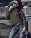 Ženski pulover 7211 temno zelena
