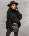 Ženski pulover s puli ovratnikom 00813 črna