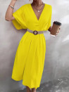 Ženska obleka sega čez kolen 6506 rumena