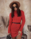 Ženska pletena obleka 001167 rdeča