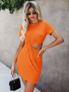 Ženska spektakularna obleka A0905 oranžna