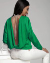 Ženska bluza z golim hrbtom 6753 zelena