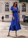 Ženska dolga obleka K8626 modra