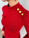 Ženska kratka obleka triko EM1637 rdeča