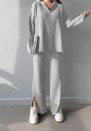 Ženski ohlapen komplet bluza in hlače J0756 siva