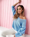 Ženski pulover 00888 svetlo modra