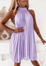 Ženska ohlapna plisirana obleka A1072 svetlo vijolična