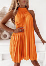 Ženska ohlapna plisirana obleka A1072 oranžna