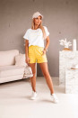 Ženski komplet majica in kratke hlače K98056 rumena