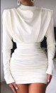 Ženska spektakularna obleka H4263 bela