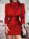 Ženska spektakularna obleka H4263 rdeča