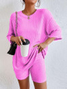 Ženski komplet bluza in kratke pajkice AR1352 svetlo roza