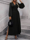 Ženska dolga obleka K6127 črna