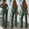 Ženski komplet top in hlače A1592 temno zelena