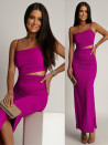 Ženska oprijeta obleka K6383 violet