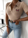 Ženska bluza triko s potiskom metulja 9992301