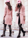 Ženski eleganten plašč K61523 roza