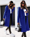 Ženski eleganten plašč z žepi 5361 modra