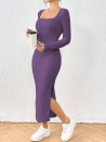 Ženska obleka z oglatim izrezom AR3096 vijolična
