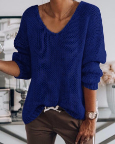 Ženski pulover 00888 kraljevsko modra