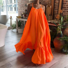 Ženska MAXI obleka 21481 oranžna