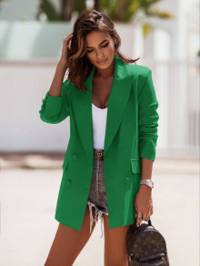 Ženski enobarven suknjič A0922 zelena