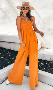 Ženski ohlapen kombinezon z žepi 6511 oranžna