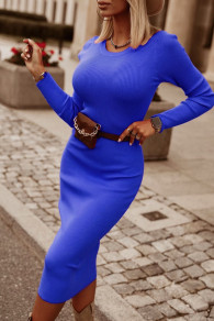 Ženska oprijeta obleka 5341 kraljevsko modra