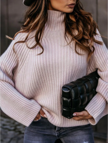 Ženski stilski pulover 00787 puder