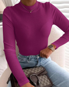 Ženska bluza s pol puli ovratnikom 6862 violet
