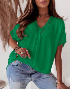 Ženska bluza s čipko 6538 zelena