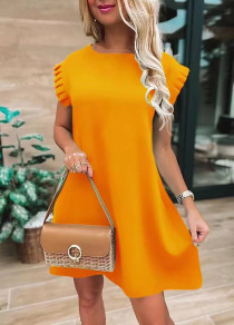 Ženska ohlapna obleka A6498 oranžna