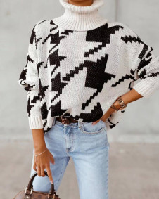 Ženski vzorčasti pulover 001058