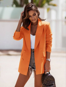Ženski enobarven suknjič A0922 oranžna