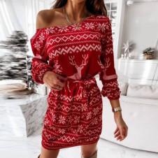 Ženska plišasta božična obleka 100902