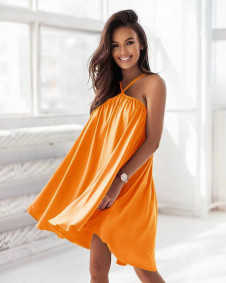 Ženska ohlapna obleka A6461 oranžna