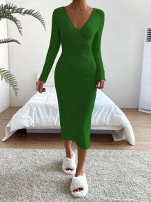 Ženska obleka z odprtim izrezom AR3179 zelena