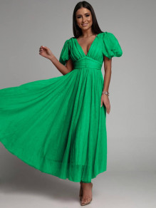 Ženska dolga obleka iz tila 22166 zelena