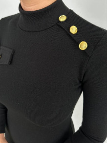 Ženska kratka obleka triko EM1637 črna