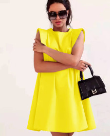 Ženska moderna obleka A1043 rumena