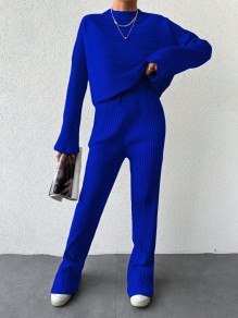 Ženski spektakularen komplet bluza in hlače AR31240 modra