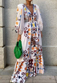Ženska obleka z etno vzorcem 1305