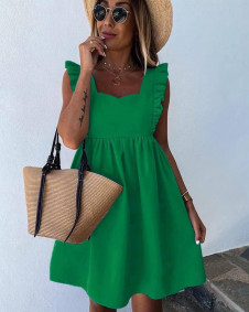 Ženska obleka A kroja X5135 zelena