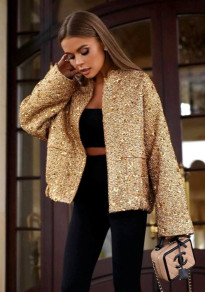 Ženski spektakularen suknjič s cekinčki SB6090 zlata