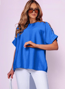 Ženska ohlapna bluza 80318 modra