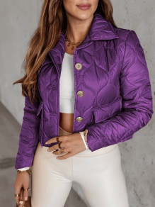 Ženska kratka prehodna jakna K6386 vijolična