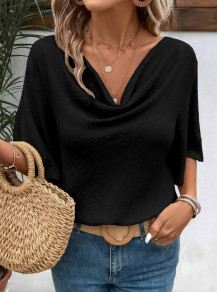 Ženska ohlapna bluza K6378 črna