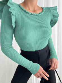 Ženska bluza z moderni rokavi K7268 mint