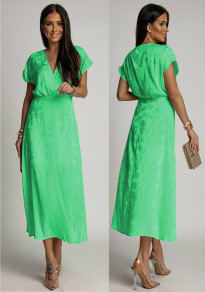 Ženska spektakularna obleka K9603 svetlo zelena