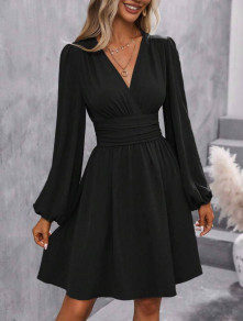 Ženska obleka A kroja K6124 črna